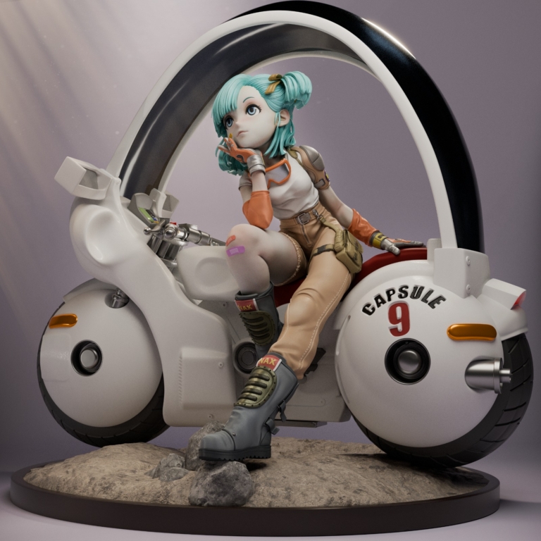 Bulma STL Diorama - Dragon Ball