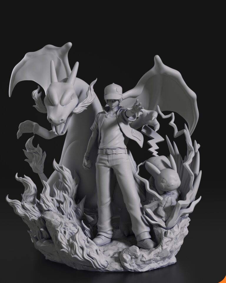 Red, Pikachu y Charizard + Busto - Pokemon - STL Files