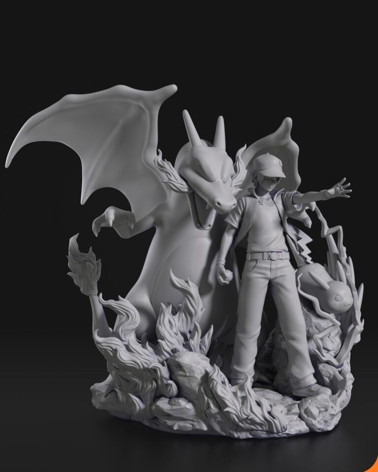 Red, Pikachu y Charizard + Busto - Pokemon - STL Files