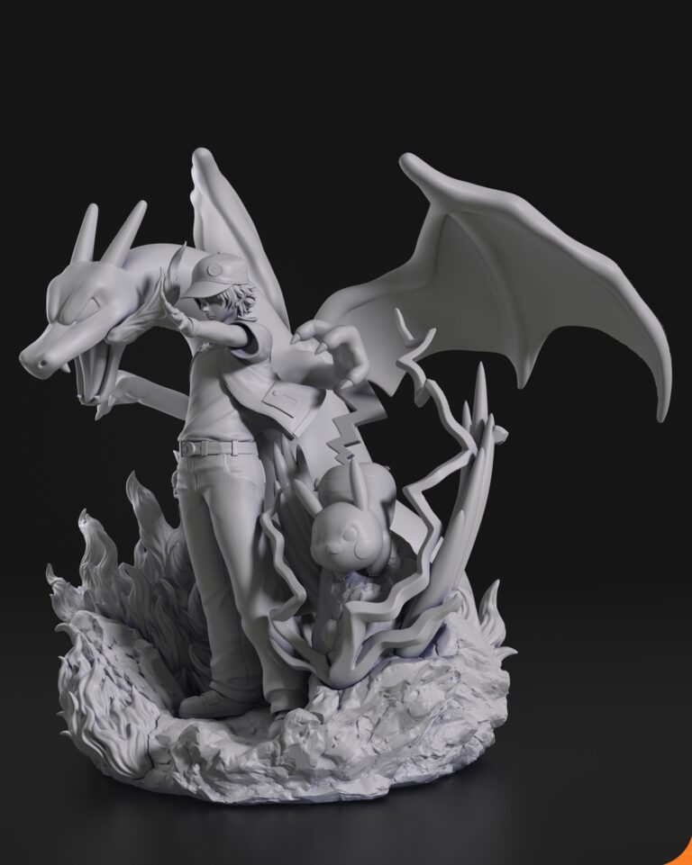 Red, Pikachu y Charizard + Busto - Pokemon - STL Files