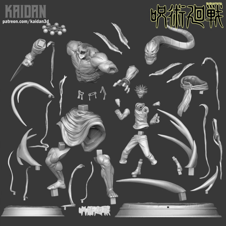 Megumi Fushiguro y Mahoraga - Jujutsu Kaisen - STL Files