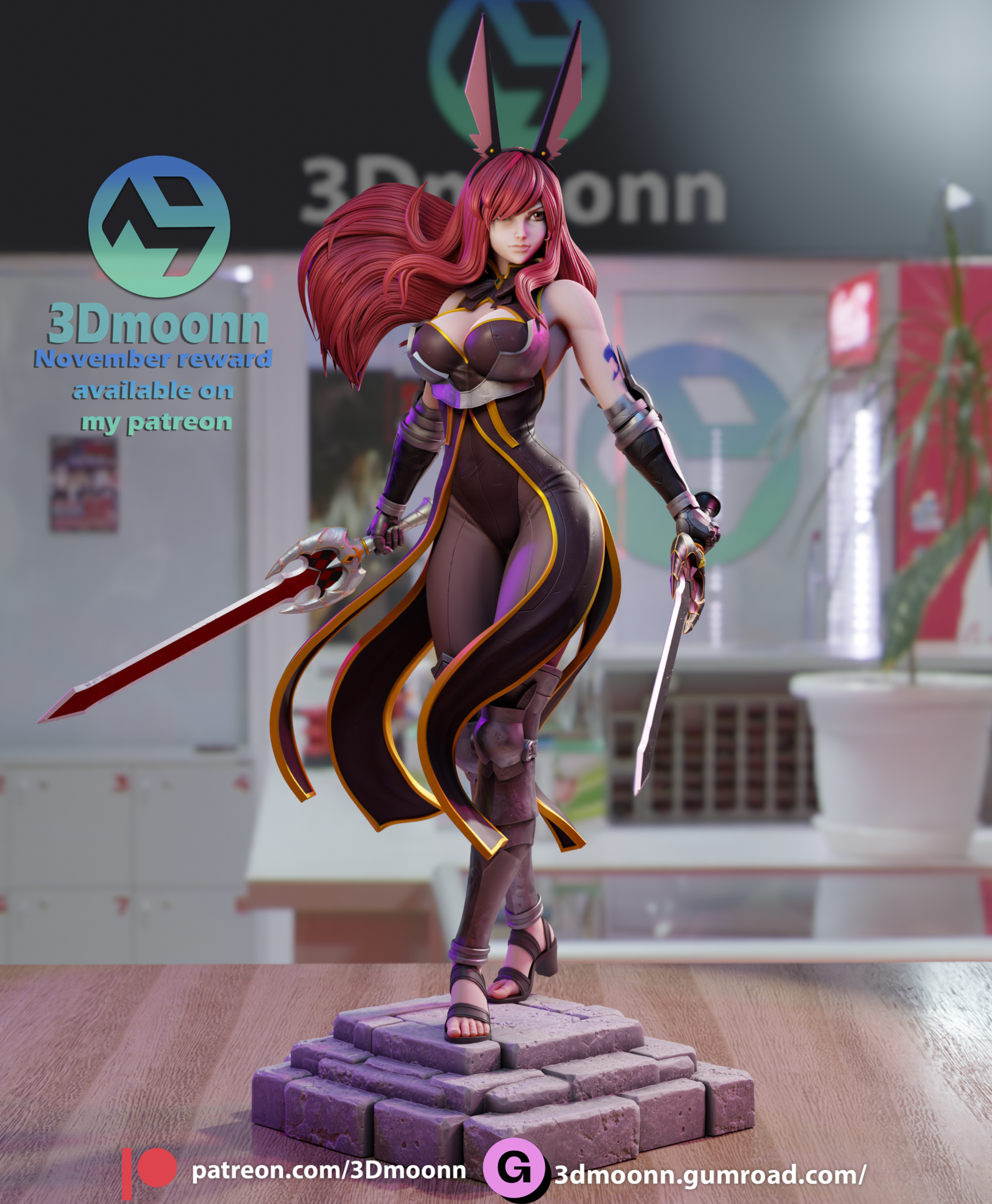 Erza Scarlet - Fairy Tail - STL Files - STL Forge