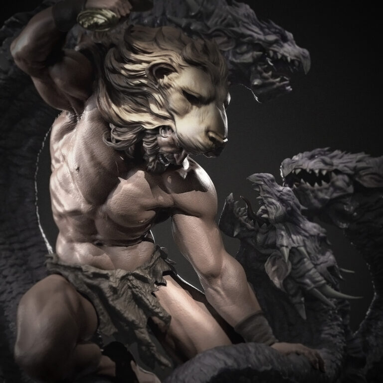 Hercules vs Hydra - Fantasy - STL Files - STL Forge