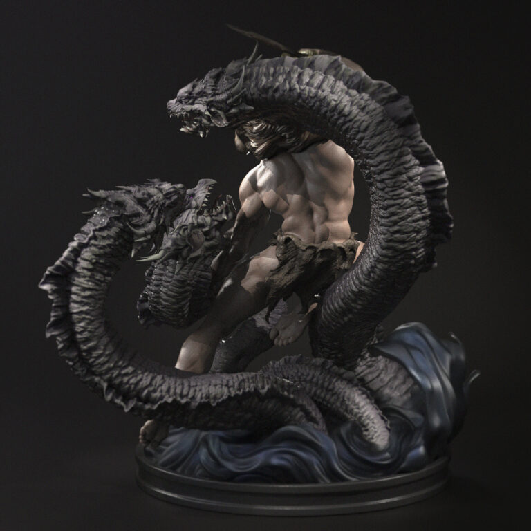 Hercules vs Hydra - Fantasy - STL Files - STL Forge
