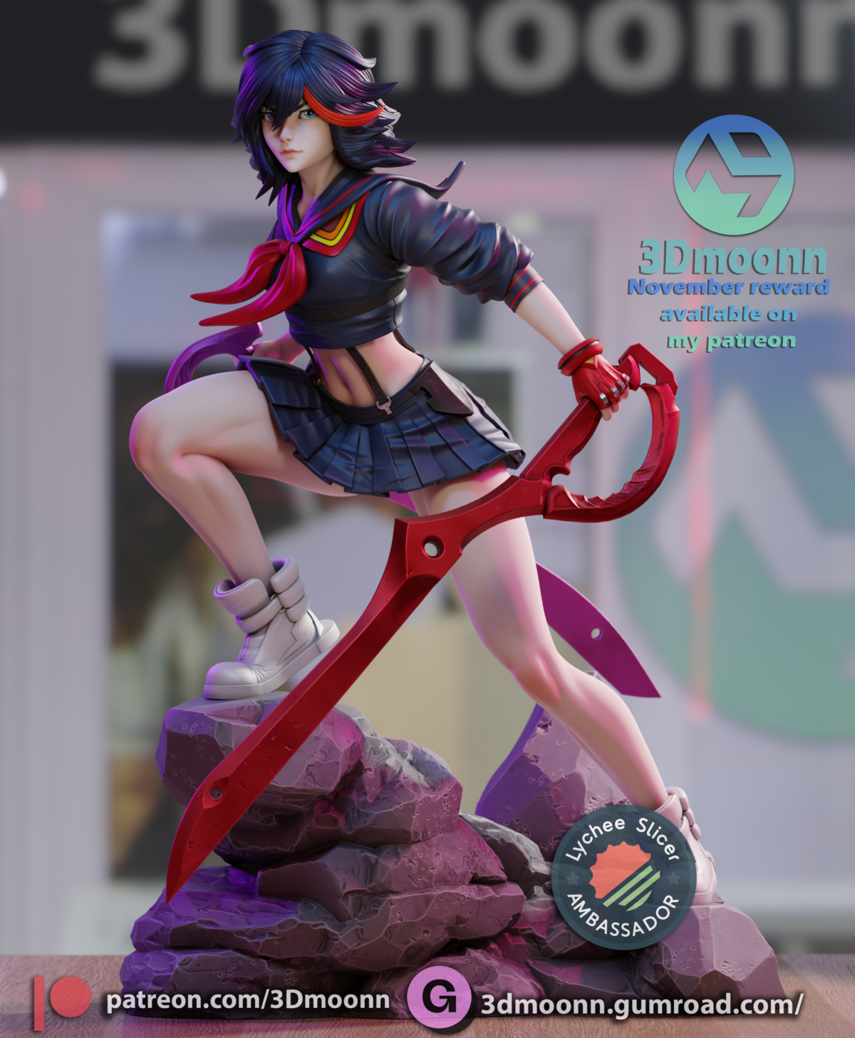 Modelo de Ryuko Matoi en posición desafiante