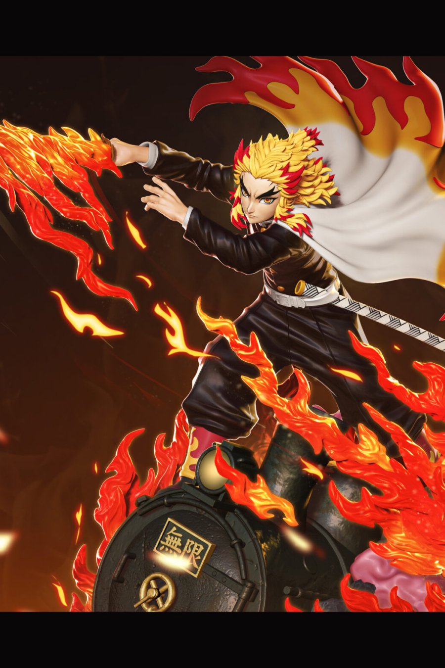Rengoku con llamas
