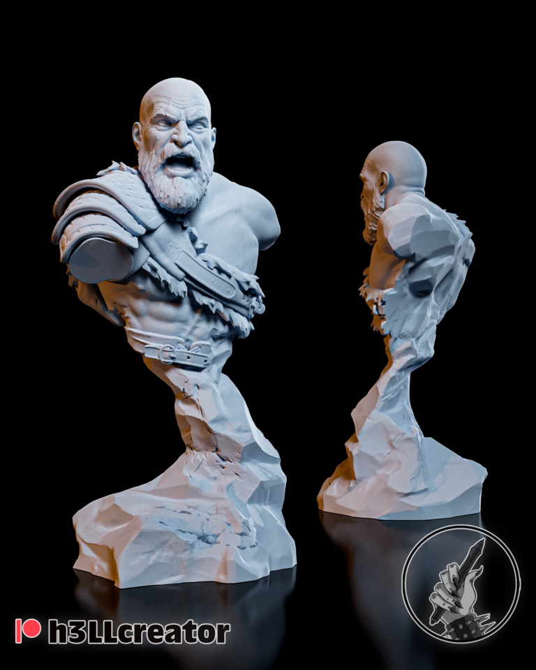 Kratos + Busto - God of War - STL Files - STL Forge