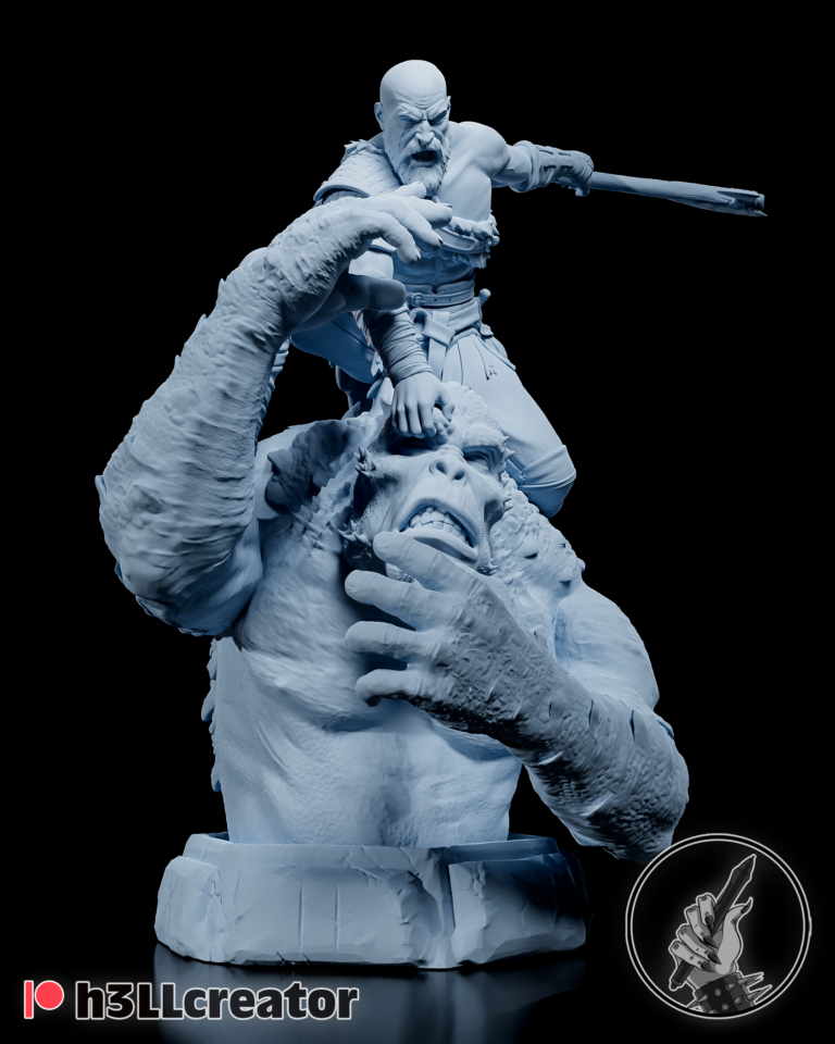 Kratos + Busto - God of War - STL Files - STL Forge