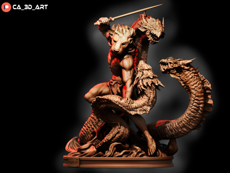 Hercules vs Hydra - Fantasy - STL Files - STL Forge
