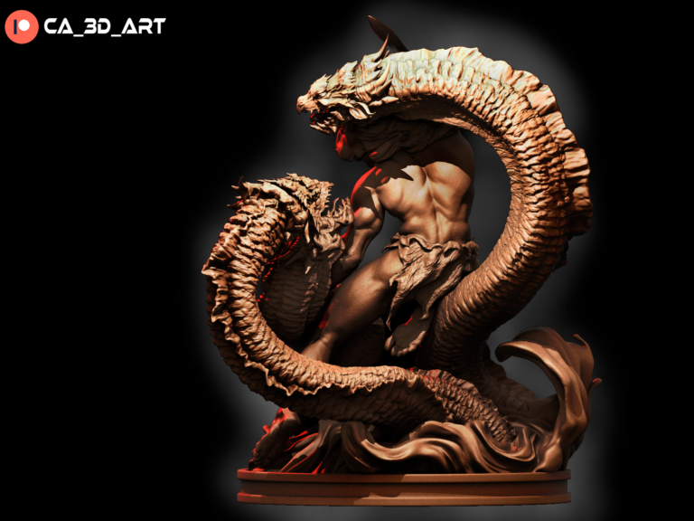 Hercules vs Hydra - Fantasy - STL Files - STL Forge