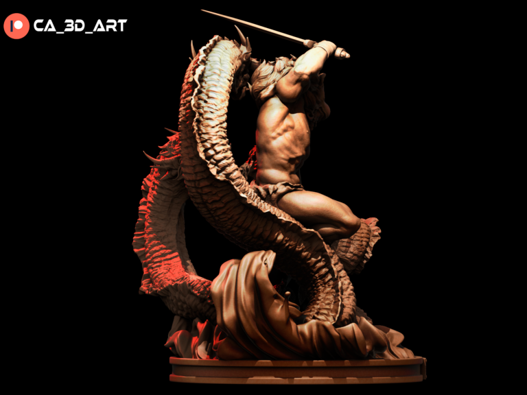 Hercules vs Hydra - Fantasy - STL Files - STL Forge