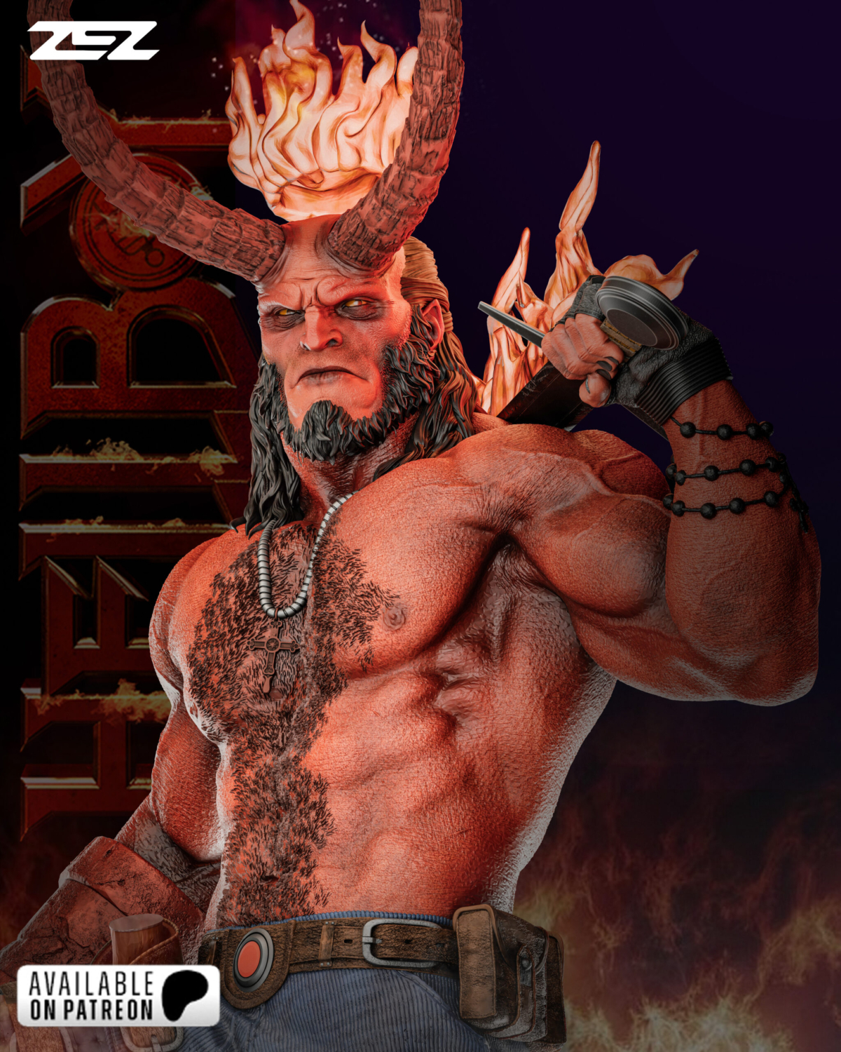 Hellboy Mitad Cuerpo