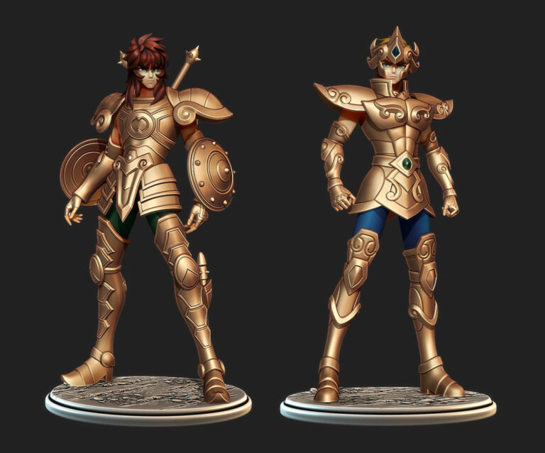Caballero Dorados Aiolia de Leo y Dohko de Libra