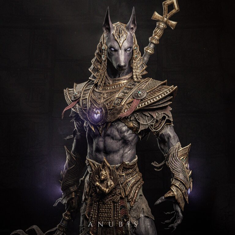 Anubis cuerpo a la mitad