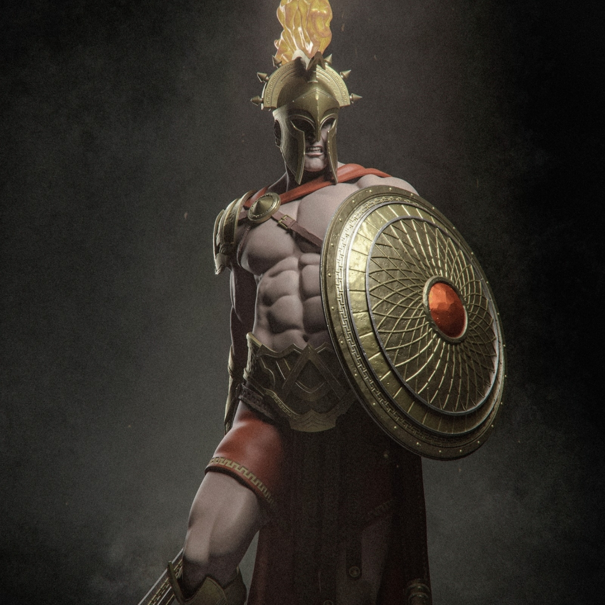 Ares cuerpo a la mitad