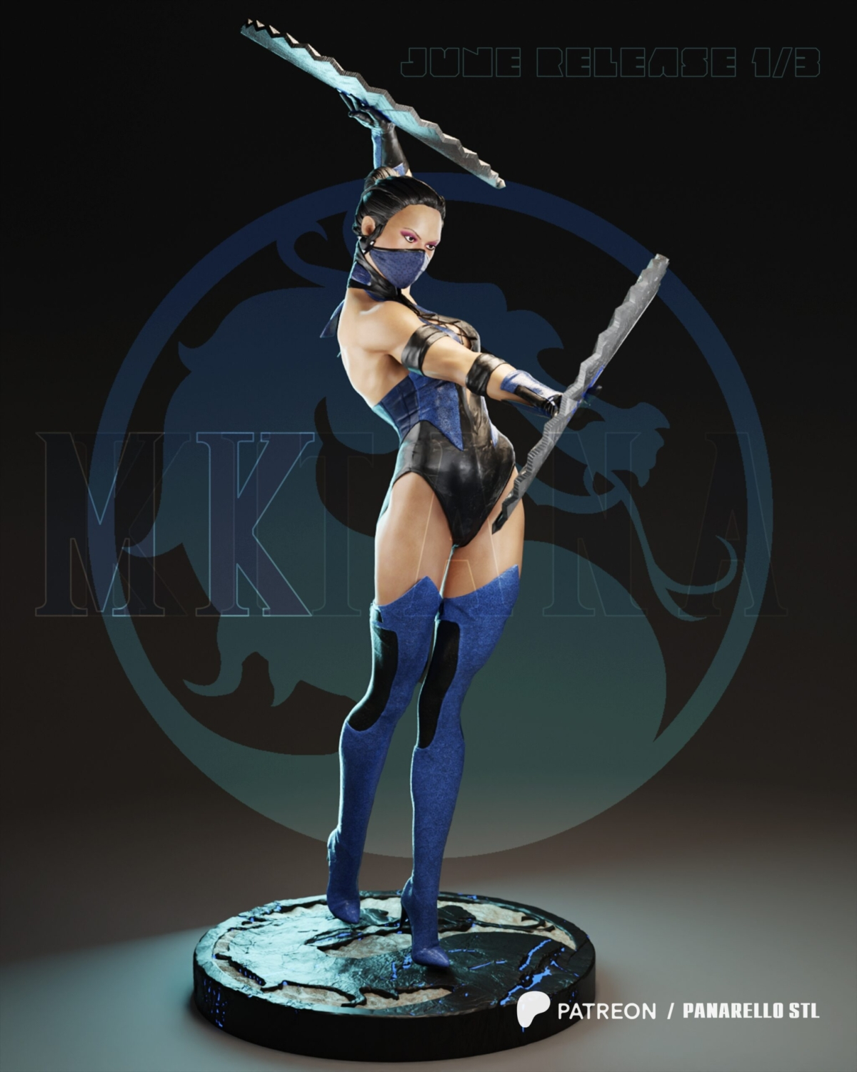 Kitana de Mortal Kombat cuerpo completo