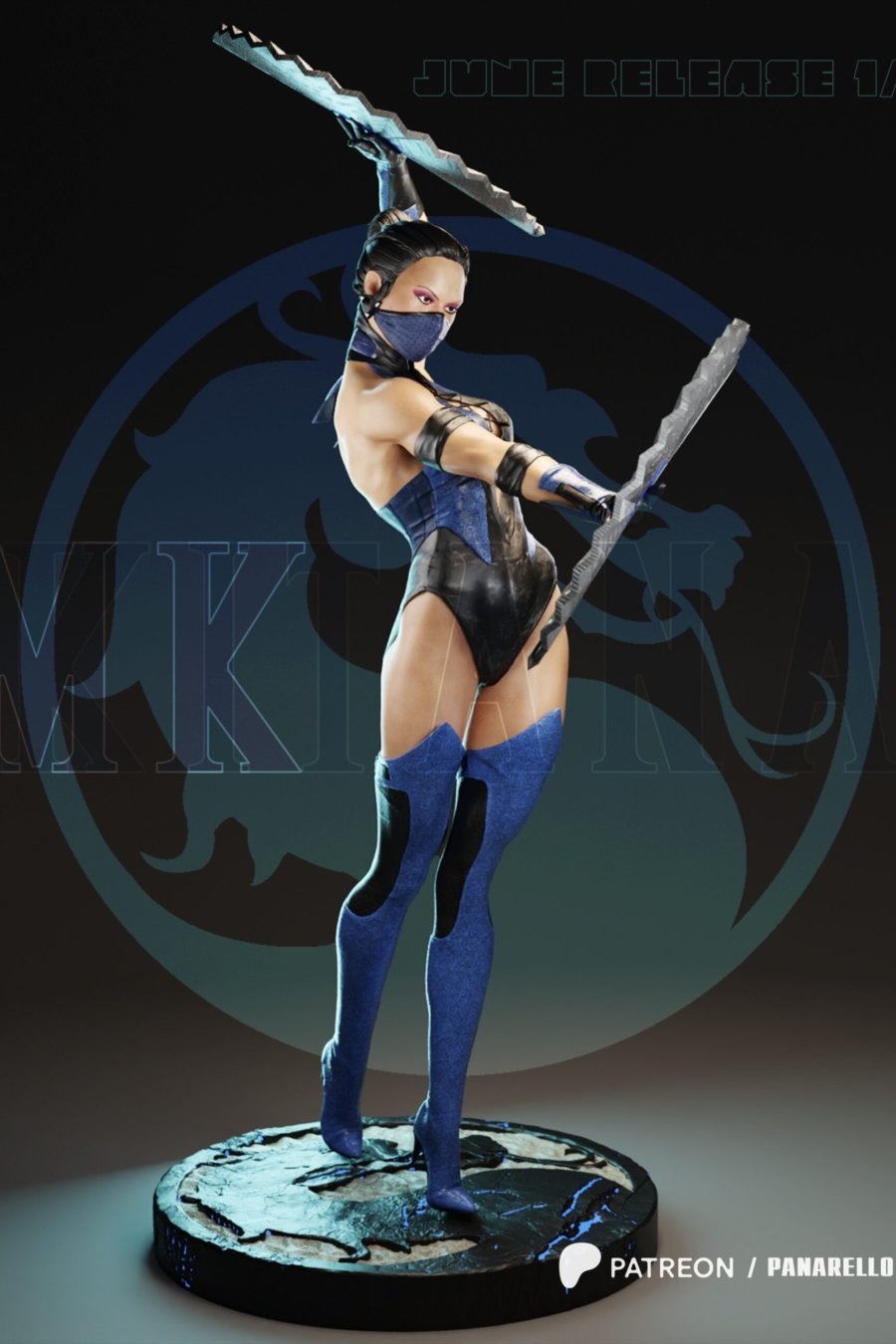 Kitana de Mortal Kombat cuerpo completo
