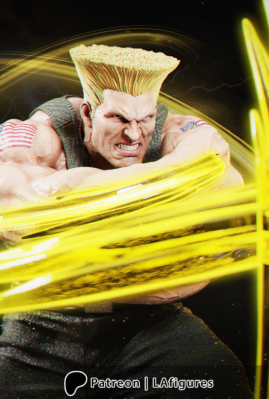 Guile usando sus habilidades