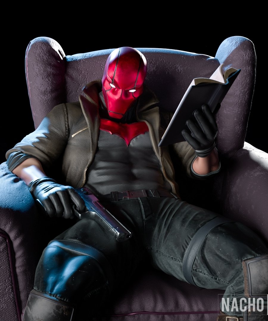 Red Hood sobre sillón