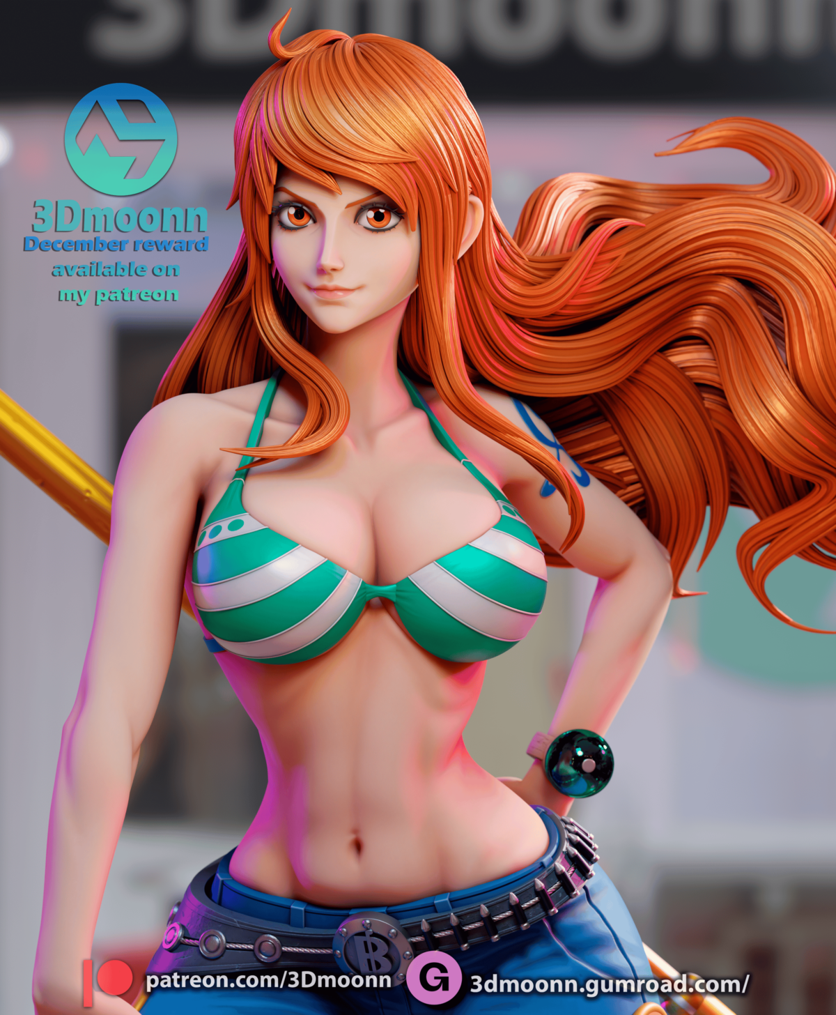 Nami cuerpo a la mitad