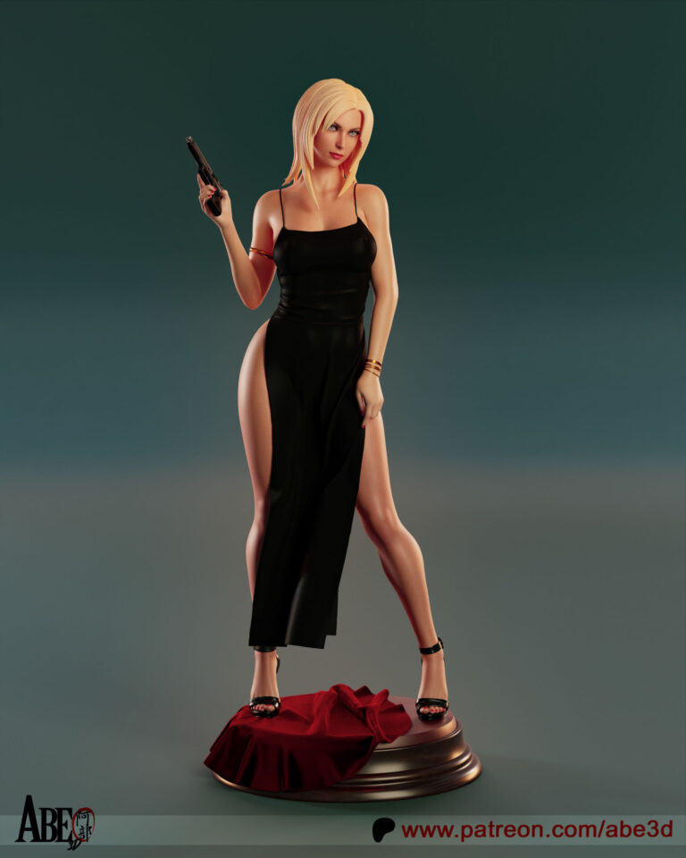 Aya Brea cuerpo completo y vestido de noche