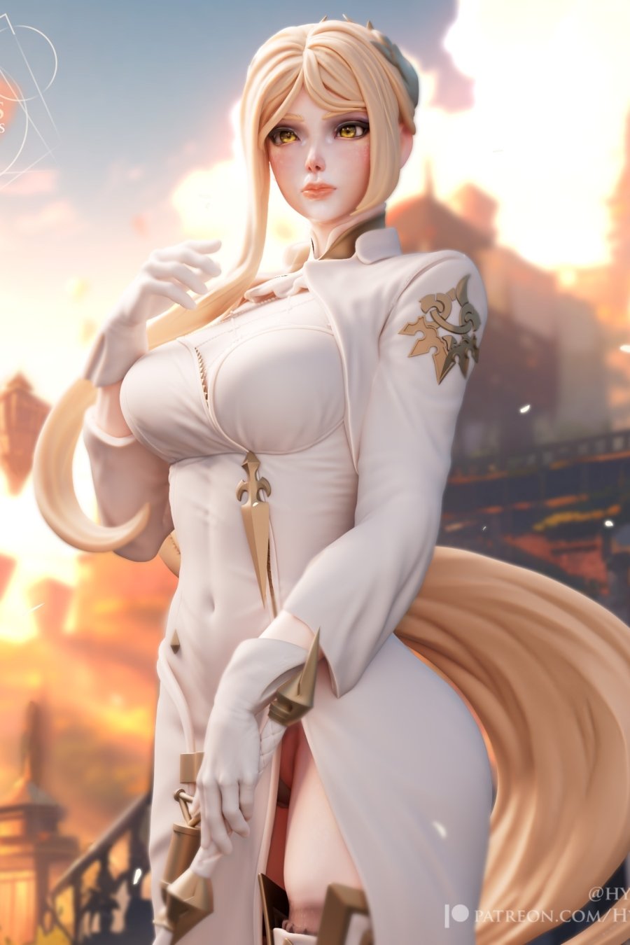 Comandante White Yorha cuerpo a la mitad