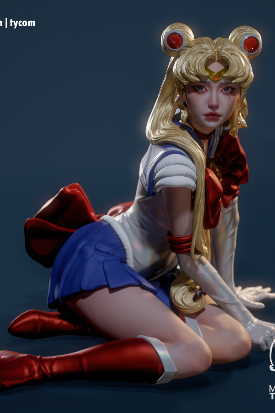 Usagi llorando en el piso