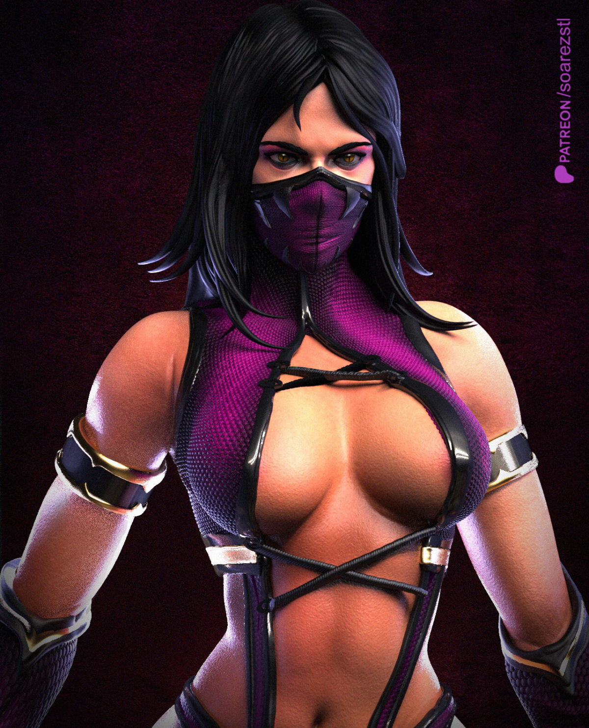 Mileena cuerpo a la mitad