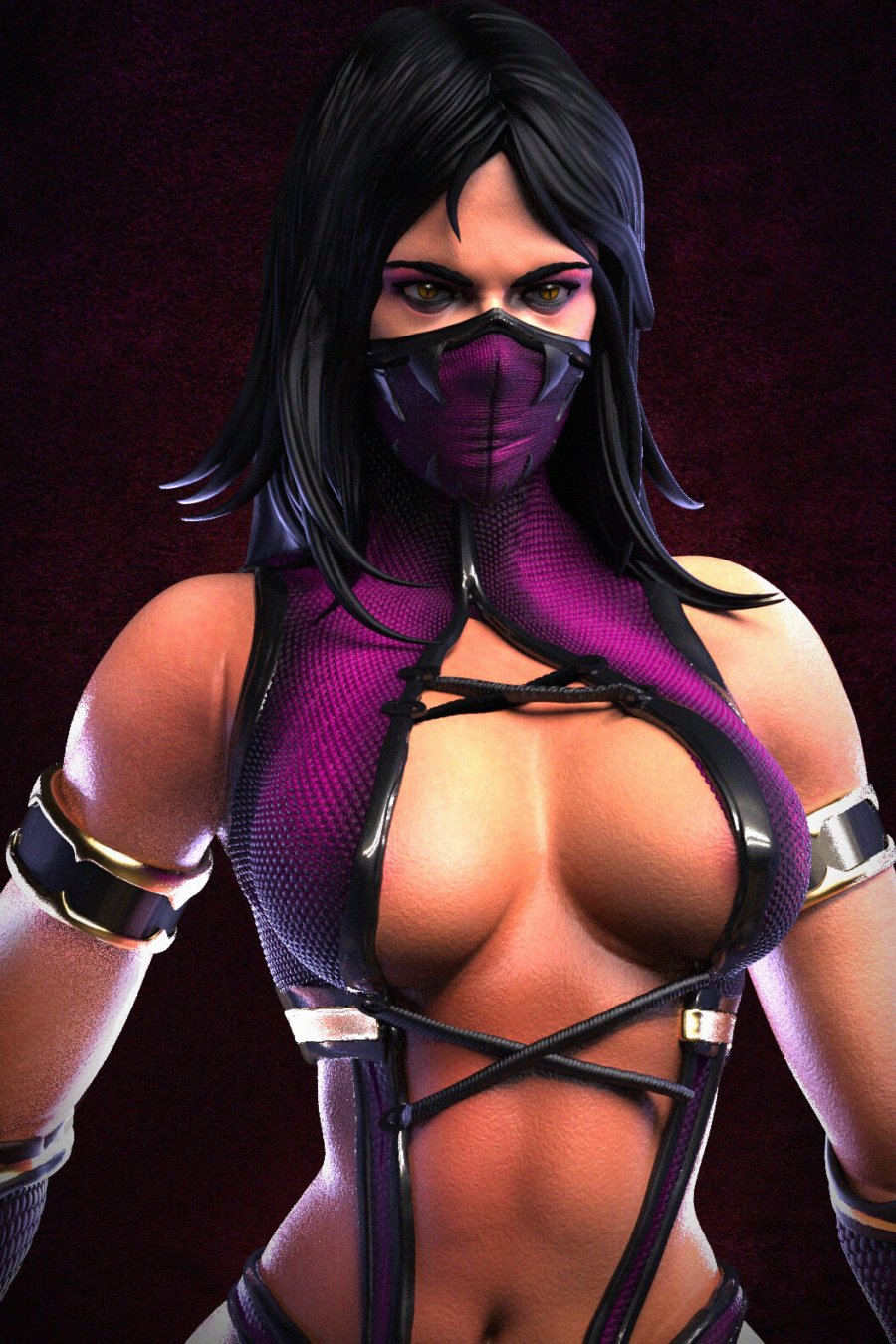 Mileena cuerpo a la mitad