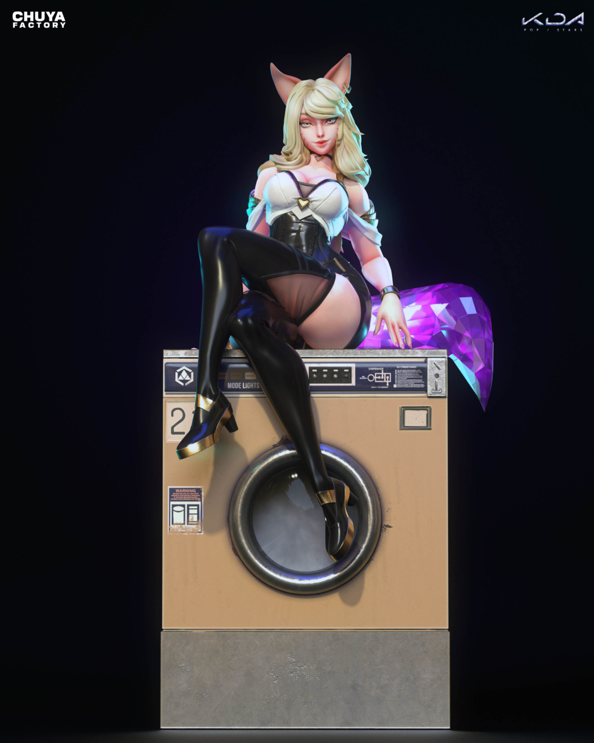Ahri KDA sobre lavadora