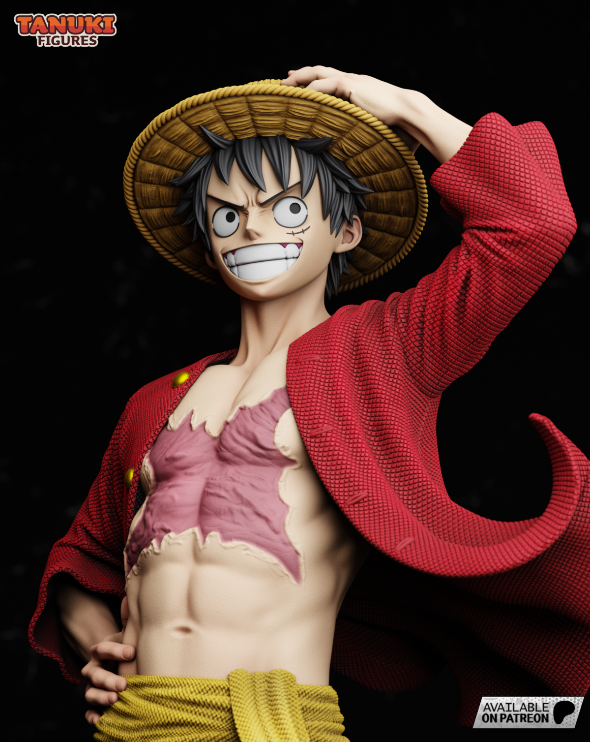Luffy cuerpo a la mitad