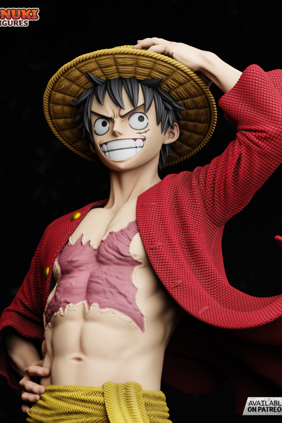 Luffy cuerpo a la mitad
