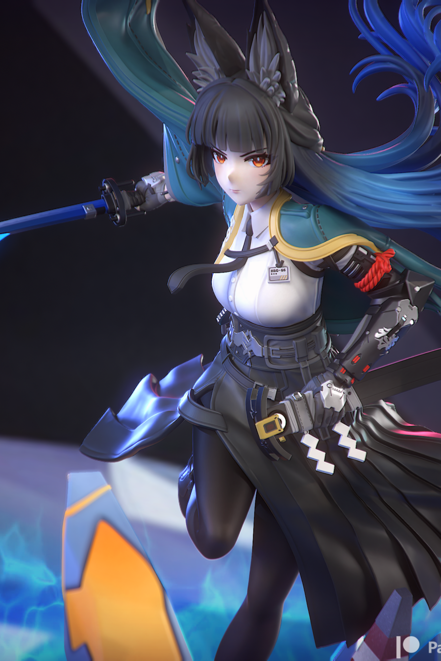 Hoshimi Miyabi cuerpo a la mitad