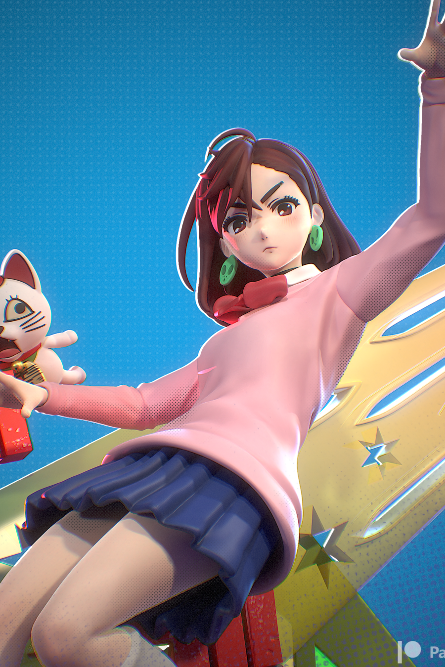 Momo Ayase con Ovni