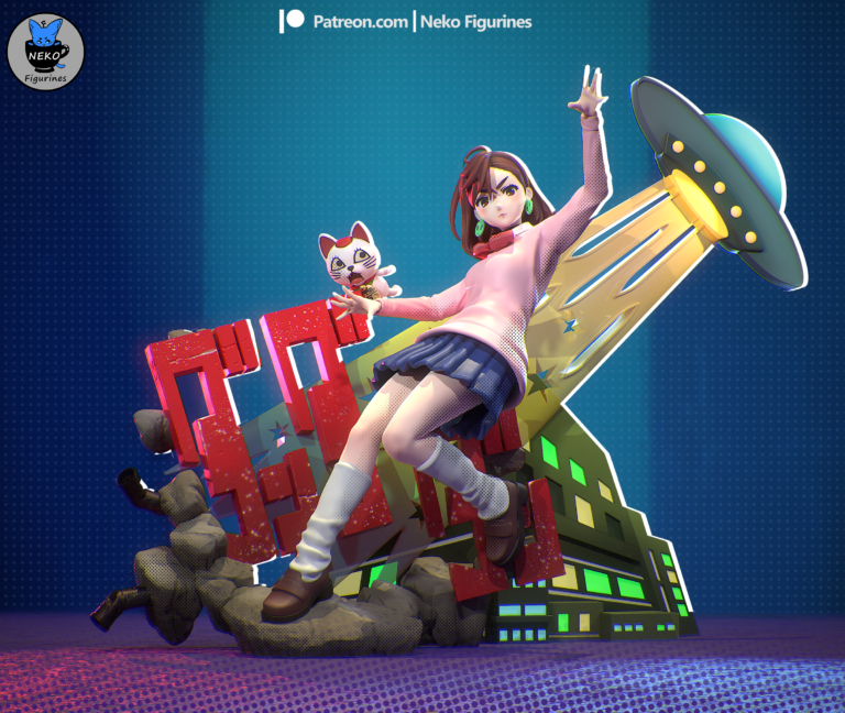 Momo Ayase 3 Diorama - Dandadan - STL Files - STL Forge