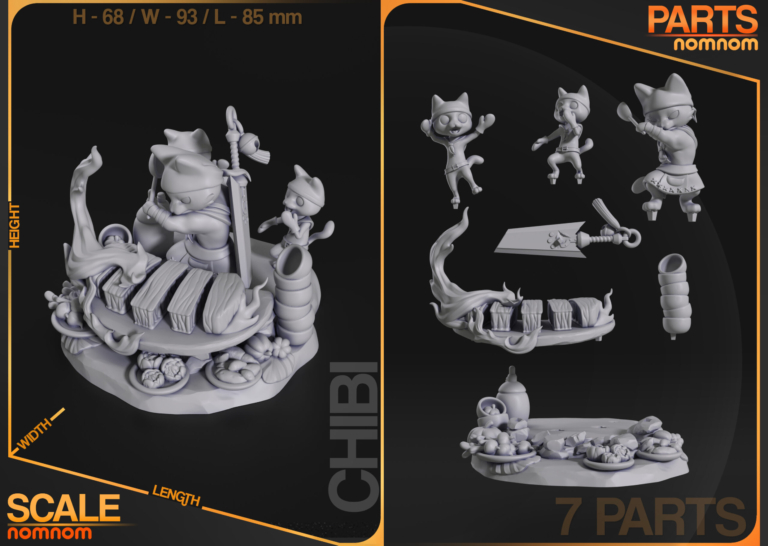 Meowscular Chef Chibi - Monster Hunter - STL Files