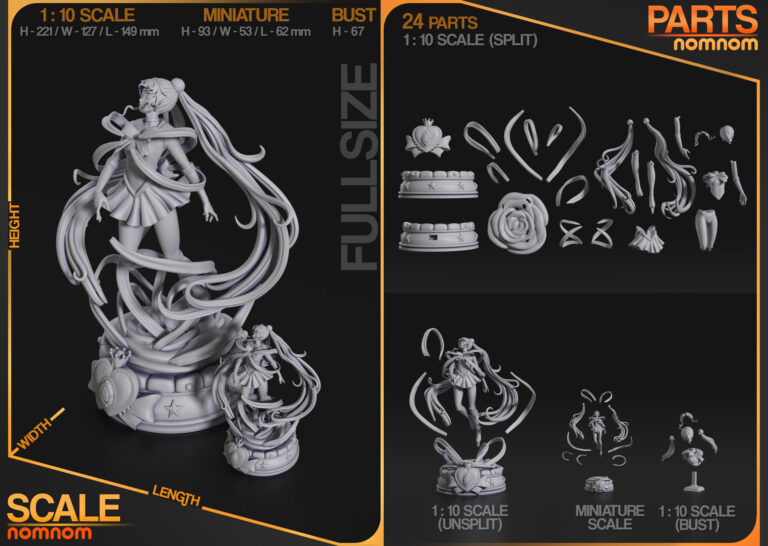 Usagi Tsukino 2 + Busto - Sailor Moon - STL Files - STL Forge