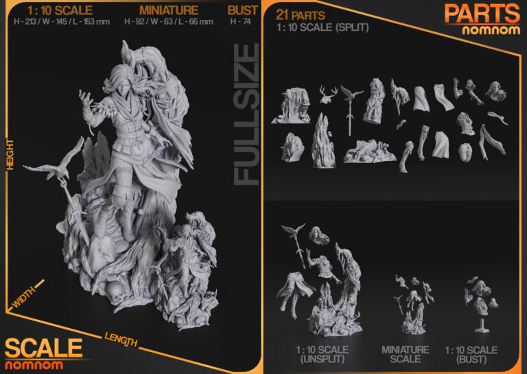 Yennefer de Vengerberg 2 + Bust - The Witcher - STL Files