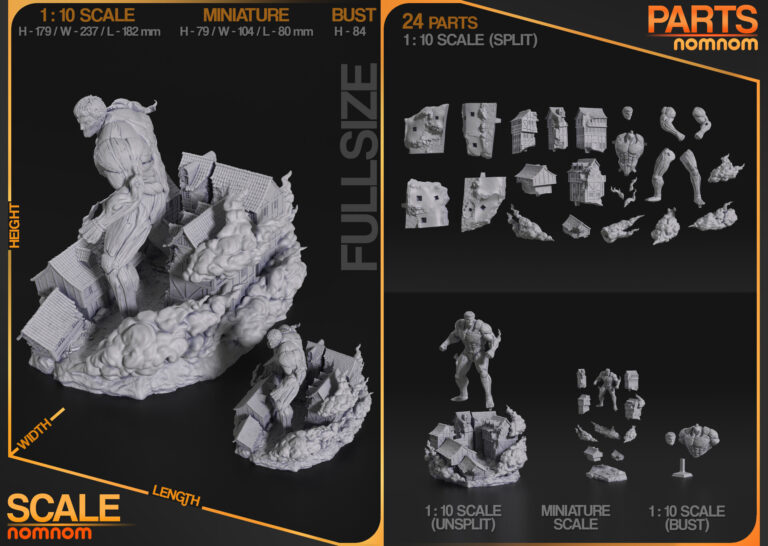 Titán Acorazado + Busto - Shingeki no Kyojin - STL Files