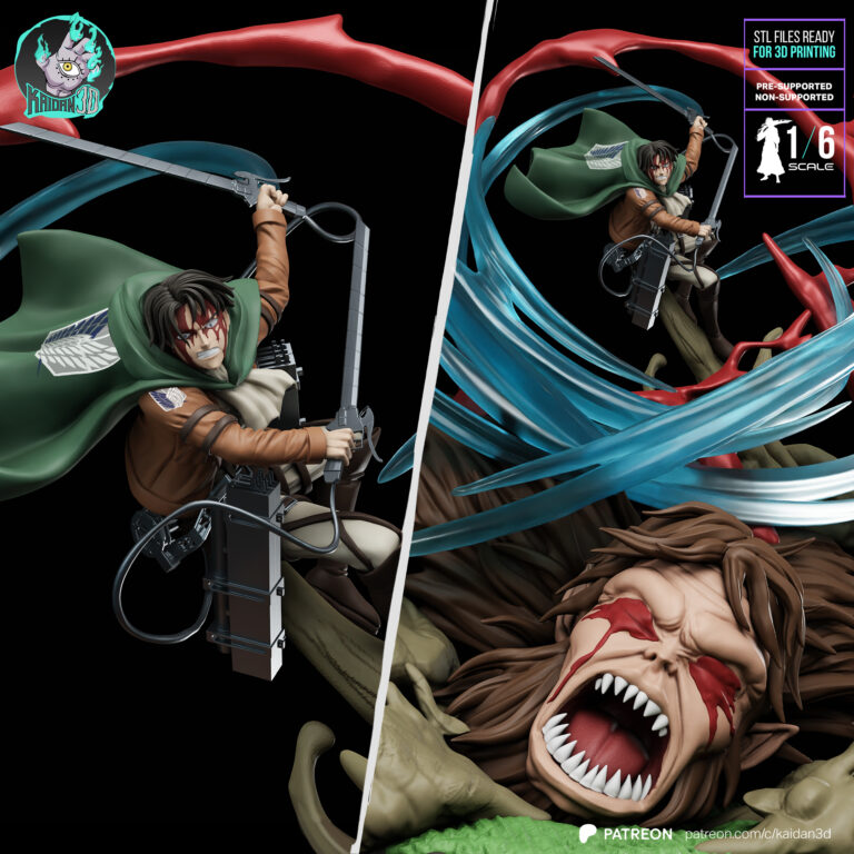 Levi vs Titán Bestia Diorama - Shingeki no Kyojin