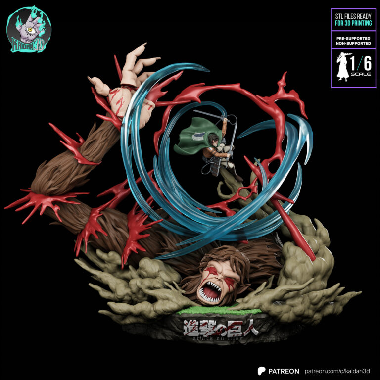 Levi vs Titán Bestia Diorama - Shingeki no Kyojin