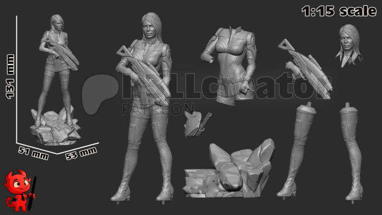 Ashley Williams + Bust - Mass Effect - STL Files - STL Forge