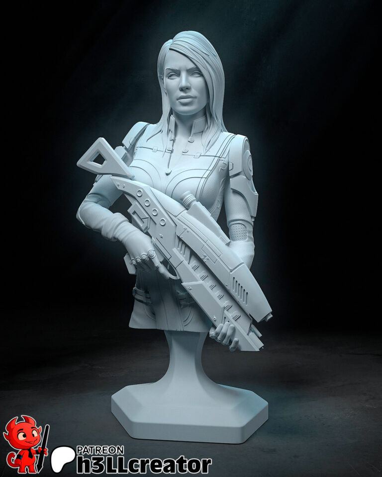 Ashley Williams + Bust - Mass Effect - STL Files - STL Forge