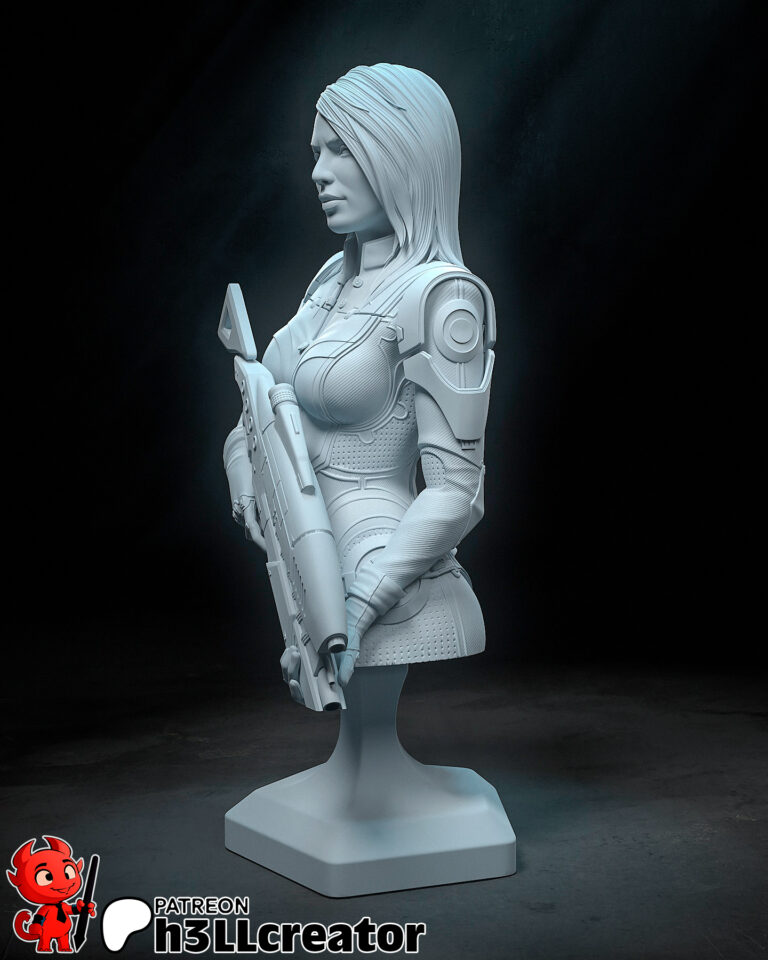 Ashley Williams + Bust - Mass Effect - STL Files - STL Forge