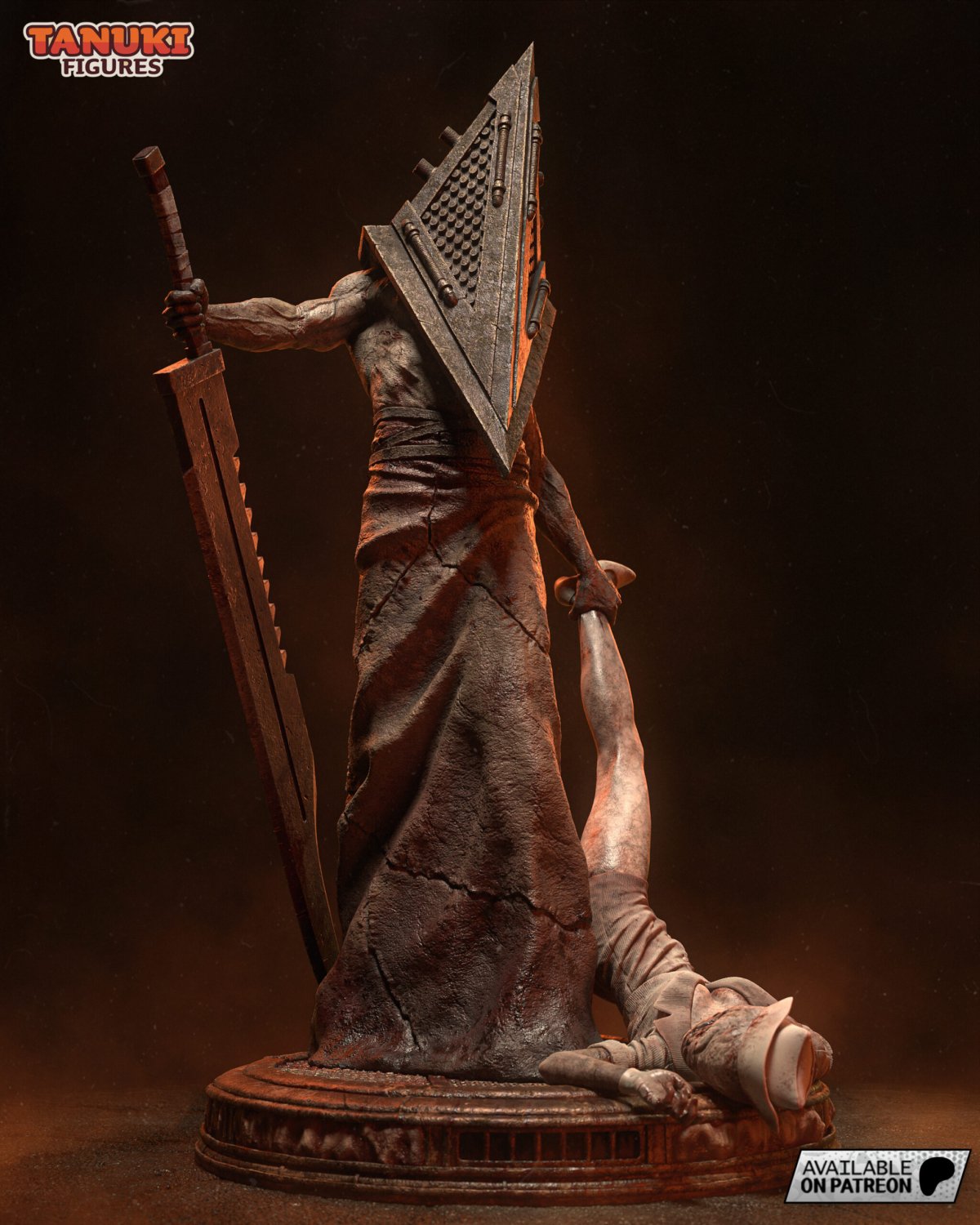 Pyramid Head con enfermera tomada por la pierna