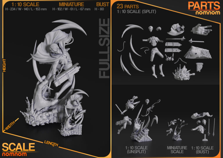 Levi Ackerman + Busto - Shingeki no Kyojin - STL Files