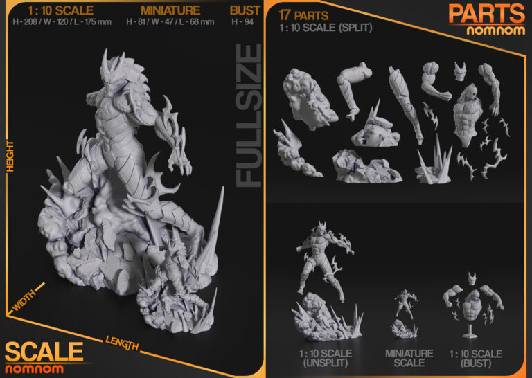 Kafka Hibino vers. Kaiju + Bust - Kaiju No. 8 - STL Files