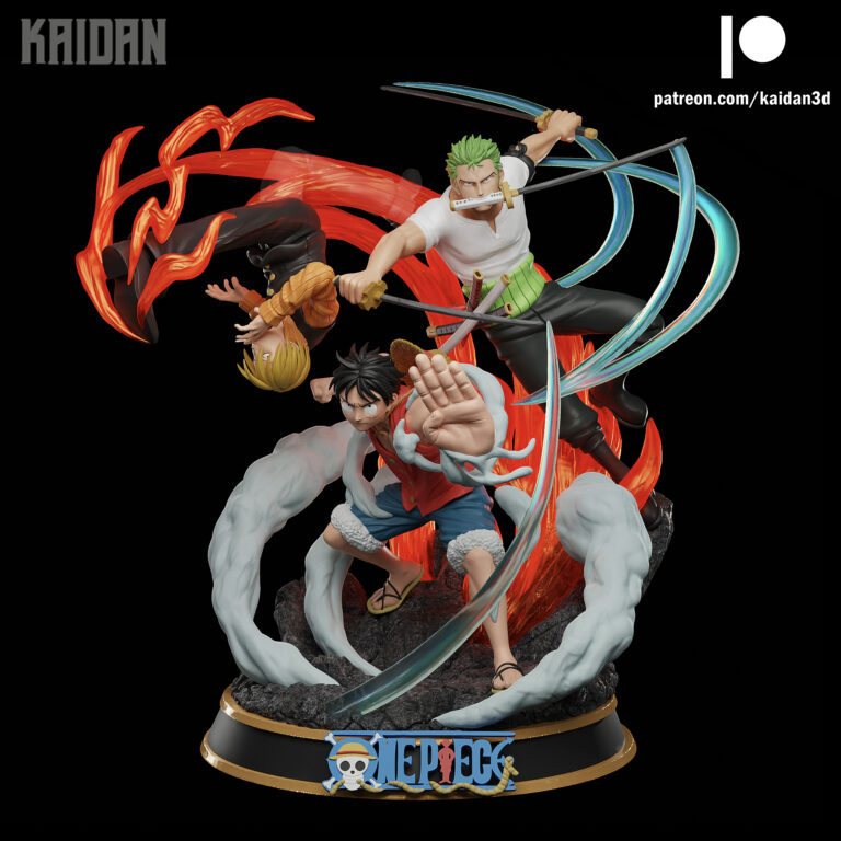 Luffy x Zoro x Sanji Diorama - One Piece - STL Files