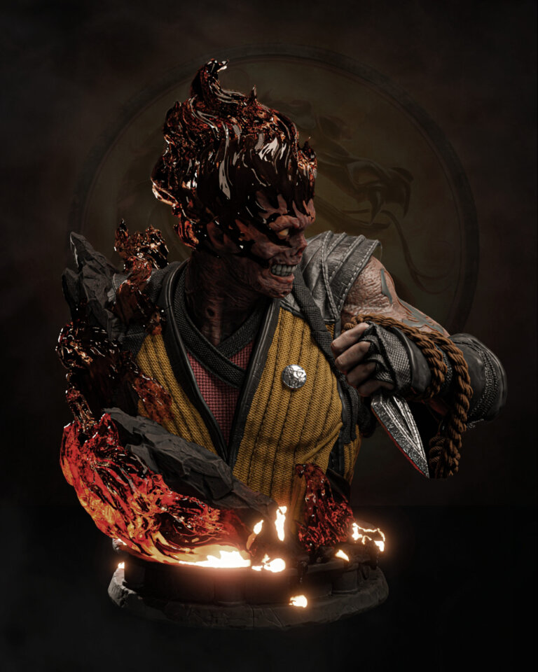 Scorpion 2 + Busto + Fire Version - Mortal Kombat - STL Files