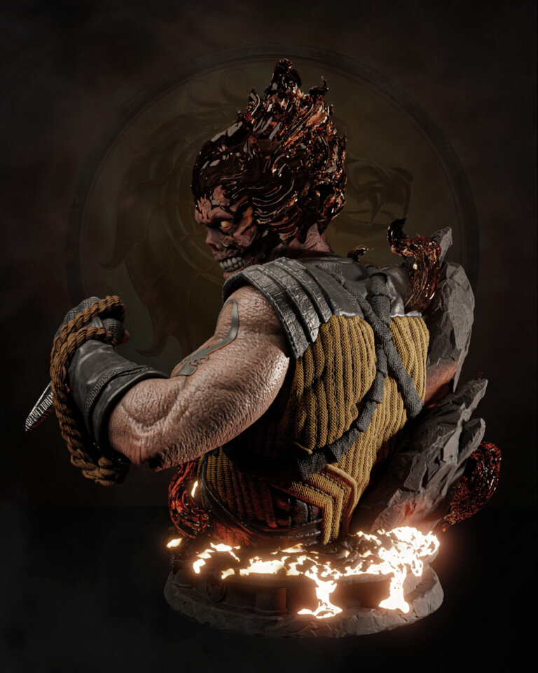 Scorpion 2 + Busto + Fire Version - Mortal Kombat - STL Files